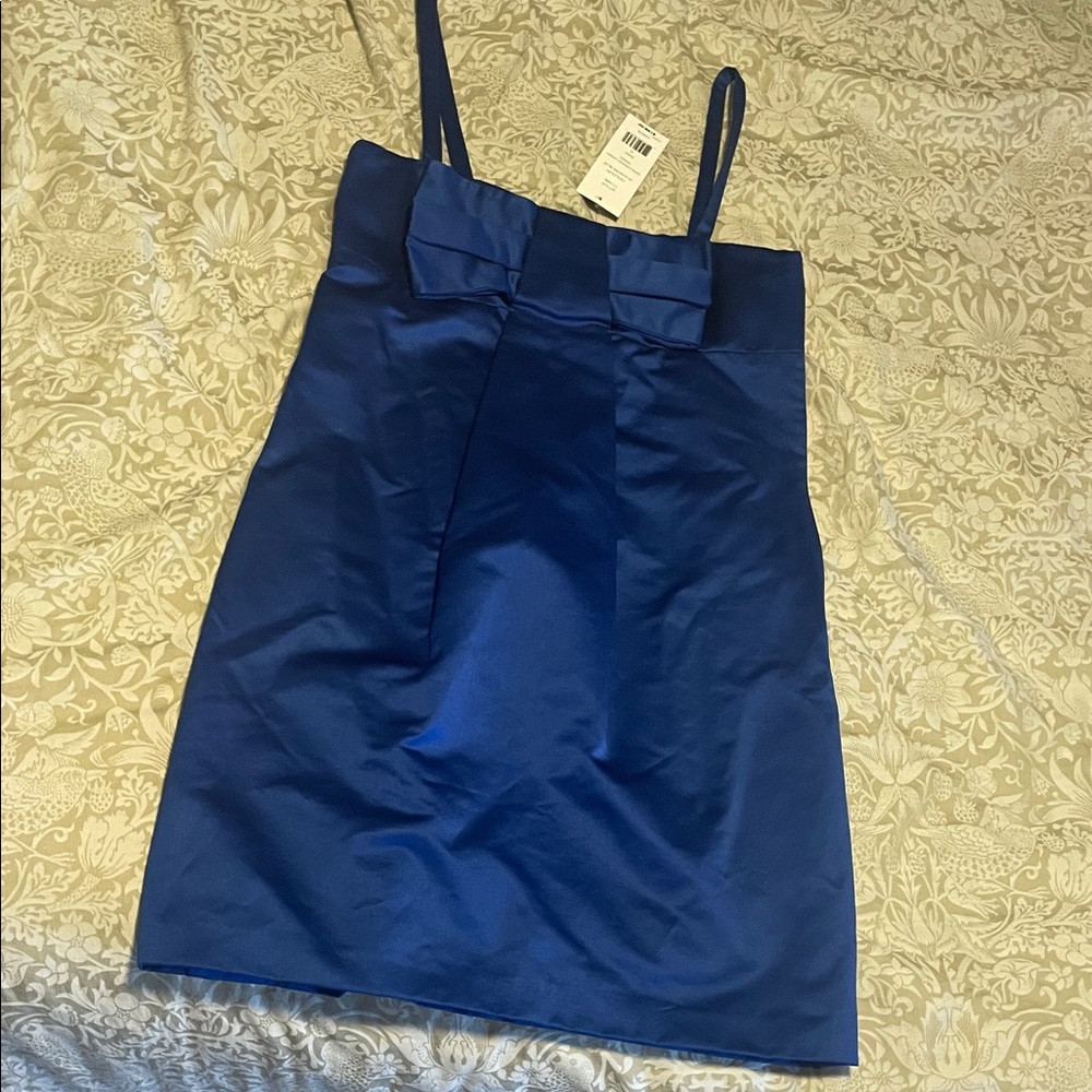 French Connection Blue Satin Prom Dress